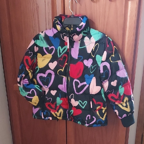 wild fable Other - Wild Fable Colorful Heart Print Kids Puffer Jacket